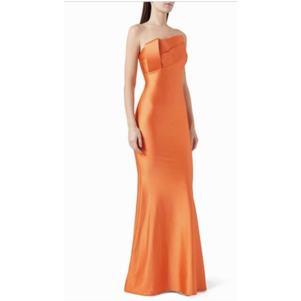 NEW NICOLE BAKTI strapless maxi dress in orange